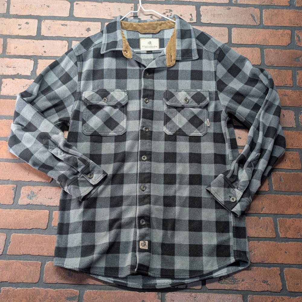 Legendary Whitetails Men's M Red Buffalo Plaid Fleece Warm Shirt Jacket